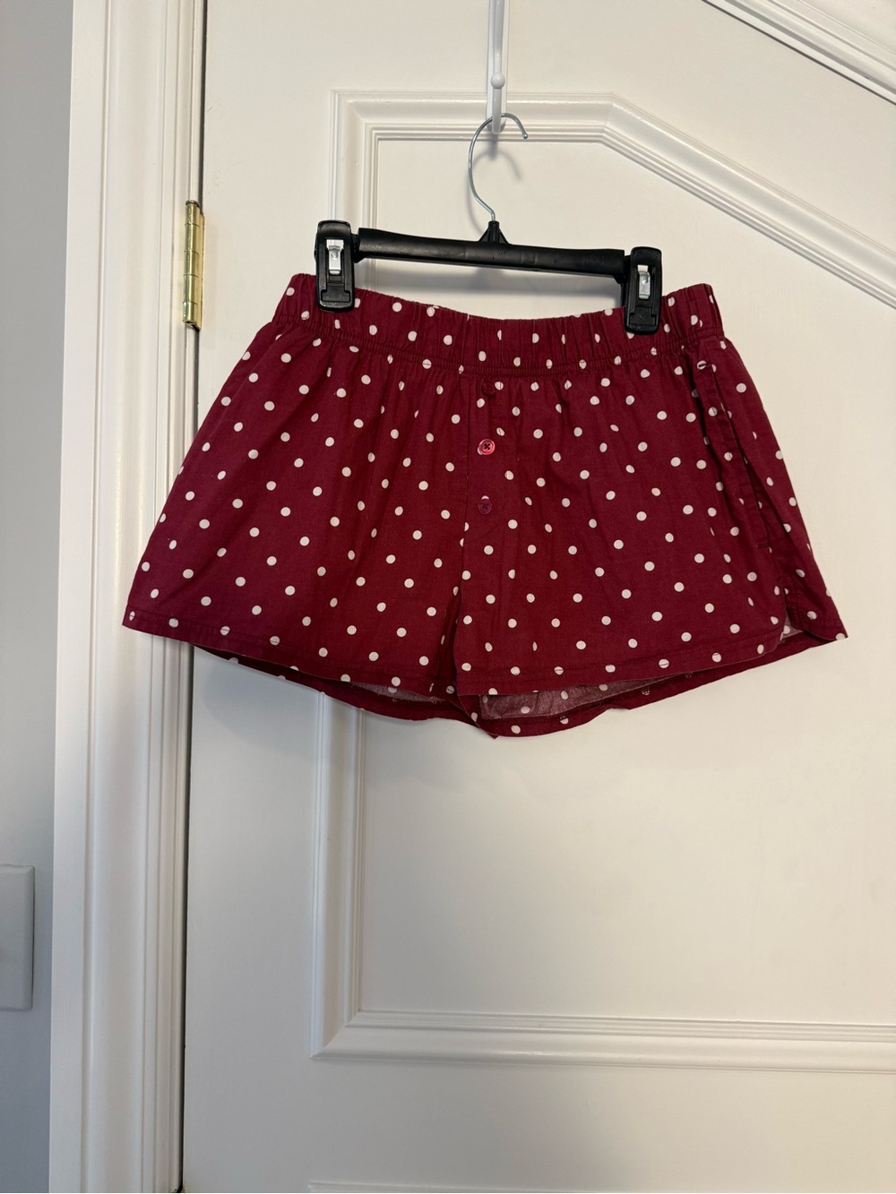 Special Thanks Burgundy Polka Dot Boxer Shorts M Cotton